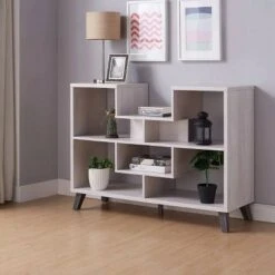 Alitano 6 Shelf Console Table White - miBasics