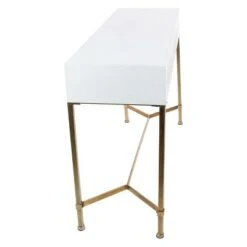Metal and Wood Rectangular Console Table White - Olivia & May -Console Tables Sales unnamed file 3729