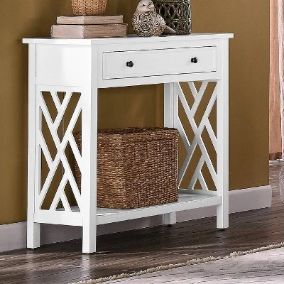 32" Middlebury Wood Console Table with 4 Drawers White - Alaterre Furniture 6 32" Middlebury Wood Console Table with 4 Drawers White - Alaterre Furniture - Image 4