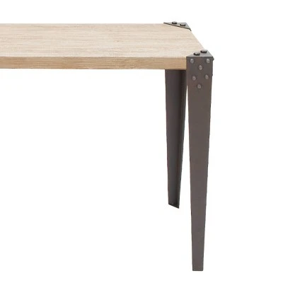 Olivia & May Industrial Iron and Wood Distressed Console Table Brown - Olivia & May 4 Olivia & May Industrial Iron and Wood Distressed Console Table Brown - Olivia & May - Image 2