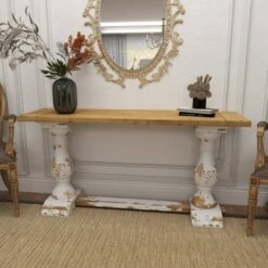 Olivia & May Vintage Wood Console Table White - Olivia & May -Console Tables Sales unnamed file 3795