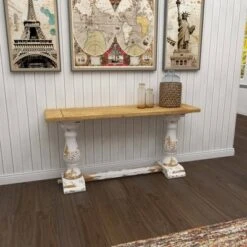 Olivia & May Vintage Wood Console Table White - Olivia & May -Console Tables Sales unnamed file 3798