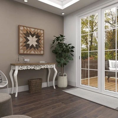 Wood Parisian Design Floral Ornate Detailing Console Table White - Olivia & May 11 Wood Parisian Design Floral Ornate Detailing Console Table White - Olivia & May - Image 9