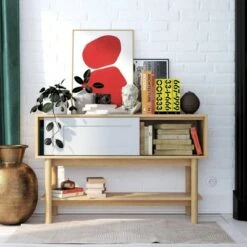 Room & Joy Wallie Wood Console Living Room Furniture Light Ash/Soft Gray - Room & Joy -Console Tables Sales unnamed file 3823