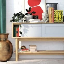 Room & Joy Wallie Wood Console Living Room Furniture Light Ash/Soft Gray - Room & Joy -Console Tables Sales unnamed file 3825