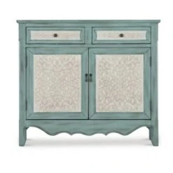 Duncan Cabinet Console Table Antique Blue - Powell Company