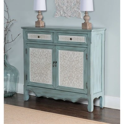 Duncan Cabinet Console Table Antique Blue - Powell Company 9 Duncan Cabinet Console Table Antique Blue - Powell Company - Image 7