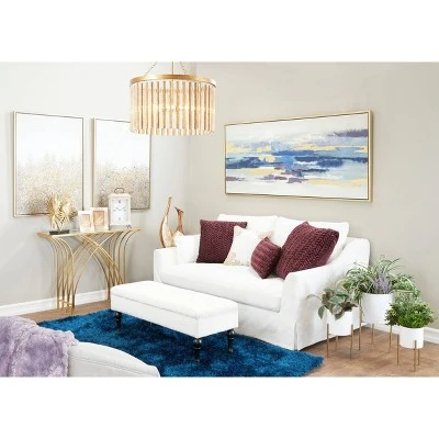 Metal and Mirror Art Deco Console Table Gold - Olivia & May 5 Metal and Mirror Art Deco Console Table Gold - Olivia & May - Image 3