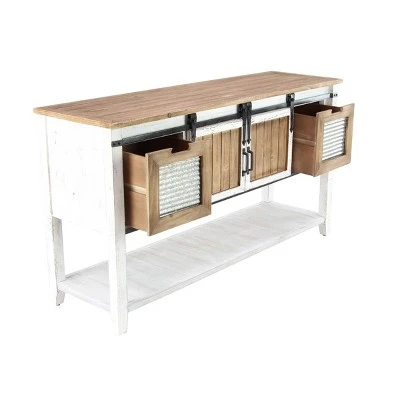 Olivia & May Farmhouse Storage Console Table Brown - Olivia & May 4 Olivia & May Farmhouse Storage Console Table Brown - Olivia & May - Image 2