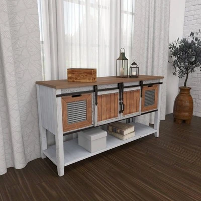 Olivia & May Farmhouse Storage Console Table Brown - Olivia & May 13 Olivia & May Farmhouse Storage Console Table Brown - Olivia & May - Image 11