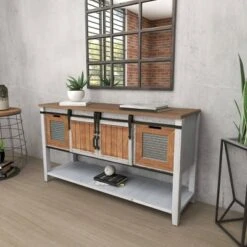 Olivia & May Farmhouse Storage Console Table Brown - Olivia & May 45 Olivia & May Farmhouse Storage Console Table Brown - Olivia & May -Console Tables Sales unnamed file 3915