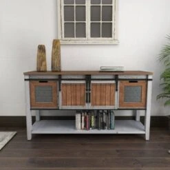 Olivia & May Farmhouse Storage Console Table Brown - Olivia & May 46 Olivia & May Farmhouse Storage Console Table Brown - Olivia & May -Console Tables Sales unnamed file 3916