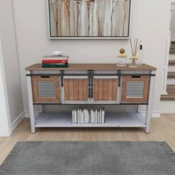 Olivia & May Farmhouse Storage Console Table Brown - Olivia & May 47 Olivia & May Farmhouse Storage Console Table Brown - Olivia & May -Console Tables Sales unnamed file 3917