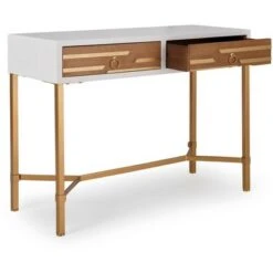 Jupiter Desk Console Table White/Gold - Adore Decor -Console Tables Sales unnamed file 3943