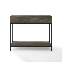Jacobsen Console Table Brown/Charcoal - Crosley