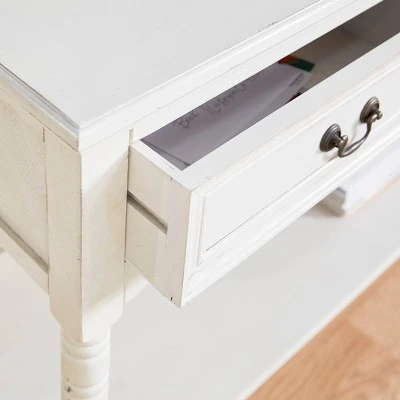 Wood Traditional 2 Drawer Console Table Antique Ivory - Olivia & May 6 Wood Traditional 2 Drawer Console Table Antique Ivory - Olivia & May - Image 4