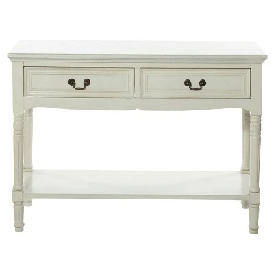 Wood Traditional 2 Drawer Console Table Antique Ivory - Olivia & May 7 Wood Traditional 2 Drawer Console Table Antique Ivory - Olivia & May - Image 5