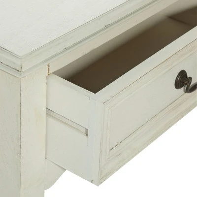 Wood Traditional 2 Drawer Console Table Antique Ivory - Olivia & May 10 Wood Traditional 2 Drawer Console Table Antique Ivory - Olivia & May - Image 8