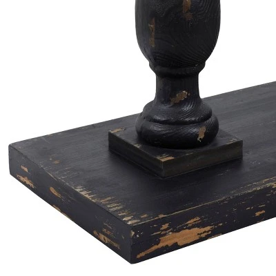 Olivia & May Vintage Wood Console Table Black - Olivia & May 4 Olivia & May Vintage Wood Console Table Black - Olivia & May - Image 2