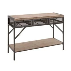 Olivia & May Industrial Console Table with Screen Drawers Brown - Olivia & May 11 Olivia & May Industrial Console Table with Screen Drawers Brown - Olivia & May -Console Tables Sales unnamed file 3985