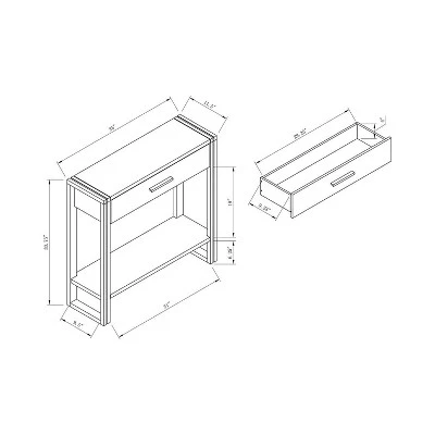 Supa 1 Drawer Console Table Vintage Walnut - miBasics 6 Supa 1 Drawer Console Table Vintage Walnut - miBasics - Image 4