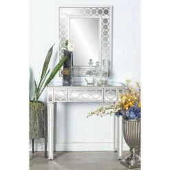 Olivia & May Set of 2 Glam Wood Console Tables Gray - Olivia & May