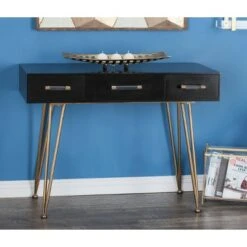 Olivia & May Modern 3 Drawer Console Table Black - Olivia & May