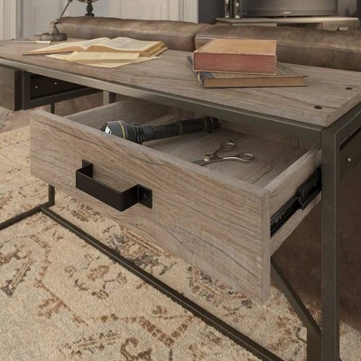 Refinery Console Table with Drawers Rustic Gray/Charred Wood - Bush Furniture 5 Refinery Console Table with Drawers Rustic Gray/Charred Wood - Bush Furniture - Image 3