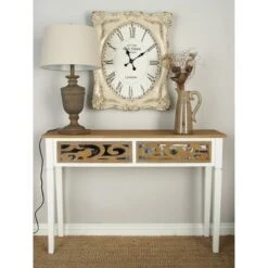 Olivia & May Rustic Console Table White - Olivia & May