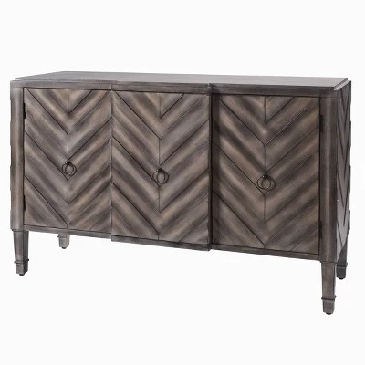 3 Door Chevron Console Table Modern Gray - Stylecraft 5 3 Door Chevron Console Table Modern Gray - Stylecraft - Image 3