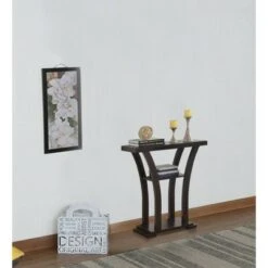 Wooden Console Table with 1 Shelf Dark Brown - Benzara 9 Wooden Console Table with 1 Shelf Dark Brown - Benzara -Console Tables Sales unnamed file 4117
