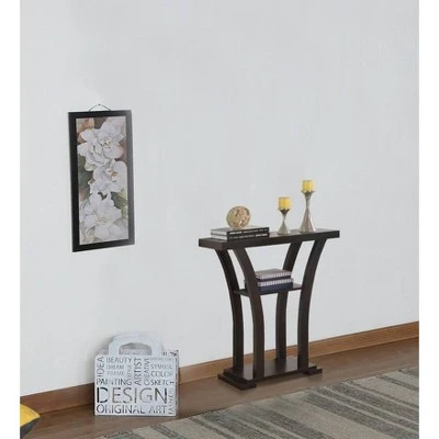 Wooden Console Table with 1 Shelf Dark Brown - Benzara 6 Wooden Console Table with 1 Shelf Dark Brown - Benzara - Image 4