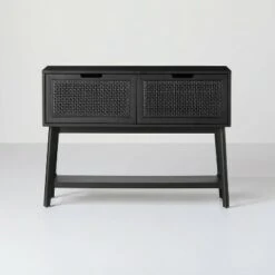 Hearth & Hand W/Magnolia Furniture Wood & Cane Console Table with Pull-Down Drawers - Hearth & Hand™ with Magnolia Black 21 Hearth & Hand W/Magnolia Furniture Wood & Cane Console Table with Pull-Down Drawers - Hearth & Hand™ with Magnolia Black -Console Tables Sales unnamed file 42