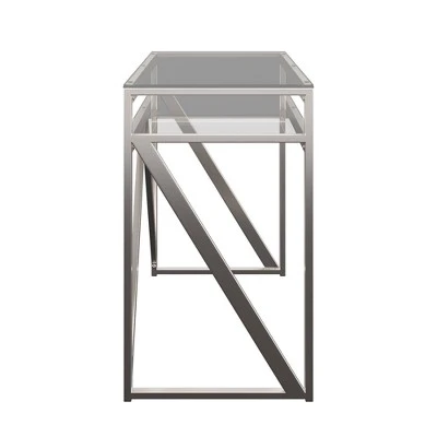 Severin Glass Top Brushed Nickel Sofa and Table Silver - Inspire Q 10 Severin Glass Top Brushed Nickel Sofa and Table Silver - Inspire Q - Image 8