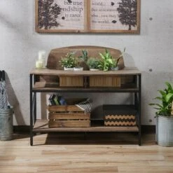 Camie Console Table Reclaimed Oak - miBasics