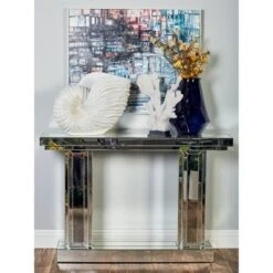Olivia & May Glam Wood Console Table Silver - Olivia & May