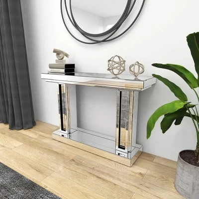 Olivia & May Glam Wood Console Table Silver - Olivia & May 7 Olivia & May Glam Wood Console Table Silver - Olivia & May - Image 5