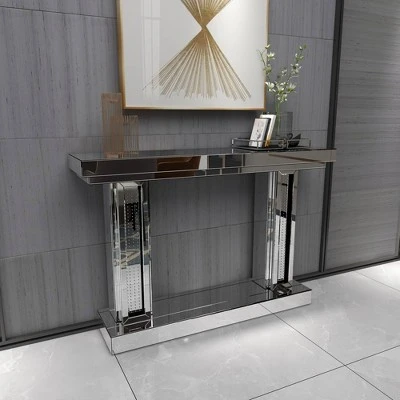 Olivia & May Glam Wood Console Table Silver - Olivia & May 8 Olivia & May Glam Wood Console Table Silver - Olivia & May - Image 6