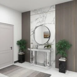 Olivia & May Glam Wood Console Table Silver - Olivia & May 25 Olivia & May Glam Wood Console Table Silver - Olivia & May -Console Tables Sales unnamed file 4253