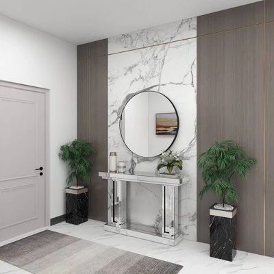 Olivia & May Glam Wood Console Table Silver - Olivia & May 14 Olivia & May Glam Wood Console Table Silver - Olivia & May - Image 12