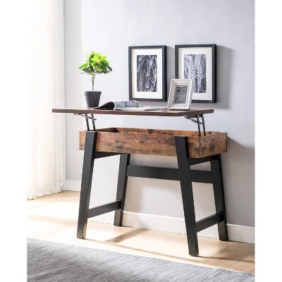 Pasco Lift Top Console Table Distressed Brown - miBasics 8 Pasco Lift Top Console Table Distressed Brown - miBasics - Image 6