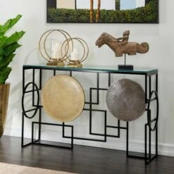 Modern Metal Console Table with Gold/Silver - Venus Williams Collection