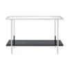 Console Table with Mirror Top and Faux Marble Open Bottom Shelf Silver/Black - Benzara -Console Tables Sales unnamed file 4286