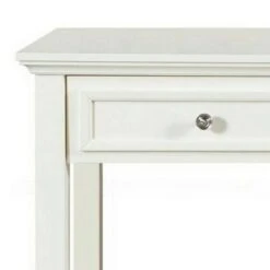 Sofa Table with 2 Drawer and Tapered Feet White - Benzara