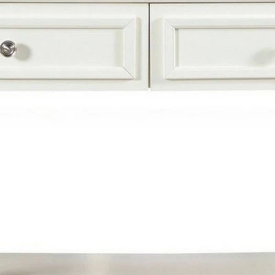 Sofa Table with 2 Drawer and Tapered Feet White - Benzara 4 Sofa Table with 2 Drawer and Tapered Feet White - Benzara - Image 2