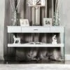Romna Tempered Glass Sofa Table White - miBasics -Console Tables Sales unnamed file 4340