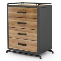 Dredan Metal Console Table with 4 Drawers Natural/Sand Black - miBasics -Console Tables Sales unnamed file 4343