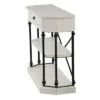 Clipped Corner Console Table with 2 Shelves and Center Drawer White - Stylecraft -Console Tables Sales unnamed file 4345