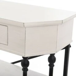 Clipped Corner Console Table with 2 Shelves and Center Drawer White - Stylecraft -Console Tables Sales unnamed file 4347