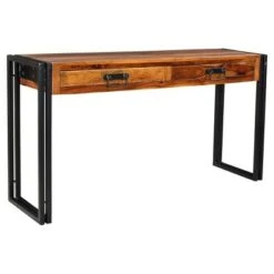 Solid Sheesham Wood 60" Console Table with Metal Legs - Timbergirl -Console Tables Sales unnamed file 4355